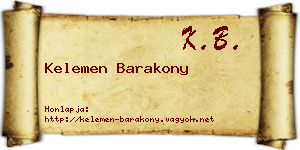 Kelemen Barakony névjegykártya